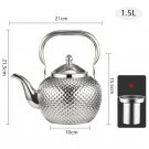 1.5L sliver B_1.2/1.5/2L Teapot 304 Stainless Steel Water Tea Kettle Induction Cooker Stove Tea Pot 