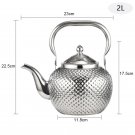 2L sliver_1.2/1.5/2L Teapot 304 Stainless Steel Water Tea Kettle Induction Cooker Stove Tea Pot Drin