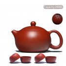 D3 -- 1 pot 4 cup_High-end Yixing Purple Clay Teapot Famous Handmade Ball Hole Filter Xishi Tea Pot 