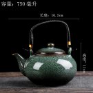 Green_750ML Tianmu Glazed Kiln Transformed Into A Lifting Beam Pot Large Capacity Ceramic Teapot Hou