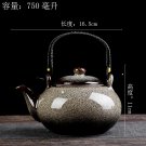 White_750ML Tianmu Glazed Kiln Transformed Into A Lifting Beam Pot Large Capacity Ceramic Teapot Hou