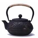 E_900ML Japanese Style Cast Iron Teapot With Stainless Steel Infuser Strainer Plum Blossom Cast Iron