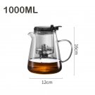 1000ML Round_Glass Teapot with Press Tea Strainer Heat-Resistant Tea Water Separation Filter Glass K