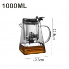1000ML Square_Glass Teapot with Press Tea Strainer Heat-Resistant Tea Water Separation Filter Glass 