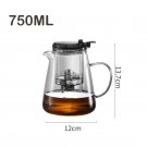 750ML Round_Glass Teapot with Press Tea Strainer Heat-Resistant Tea Water Separation Filter Glass Ke