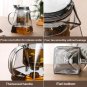 750ML Square_Glass Teapot with Press Tea Strainer Heat-Resistant Tea Water Separation Filter Glass K