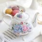BLUE FLOWER_Noble Bone China Teapot 500ML Pink Camellia Coffee Pot Set Home High Grade Porcelain Ket