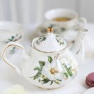 WHITE PEONY_Noble Bone China Teapot 500ML Pink Camellia Coffee Pot Set Home High Grade Porcelain Ket