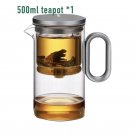 light yellow_Magnetic switch tea pot, high-end tea set, tea water separation teapot, household tea m