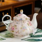 Pink 400ML_400ML European Bone China Teapot English Afternoon Tea Set Teapot High-Grade Porcelain Co