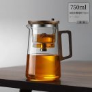 750ml_One Click Filtering Glass Tea Pot Tea Water Separation Inner Container Walnut Wood Handle Teap