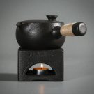 Teapot with Base_Japanese Style Rough Pottery Side Handle Teapot Large Capacity Portable Tea Pot wit