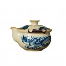 Dragon tea pot_Ru Kiln Cha Wan Tea Cup Blue and White Hand Grab Pot Chinese Kungfu Tea Maker Imitati