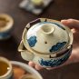 Dragon tea pot_Ru Kiln Cha Wan Tea Cup Blue and White Hand Grab Pot Chinese Kungfu Tea Maker Imitati