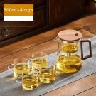 500ML With 4Cups_Grade Heat Resistant One-Button Chinese Glass Teapot Household Maker Convenient Fil