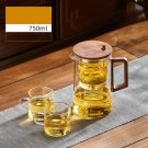 750ML With 2Cups_Grade Heat Resistant One-Button Chinese Glass Teapot Household Maker Convenient Fil
