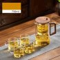 750ML With 4Cups_Grade Heat Resistant One-Button Chinese Glass Teapot Household Maker Convenient Fil