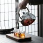 Smoke gray 950ML_Steamable Teapot Household Glass Tea Maker High Temperature Resistant Steaming and