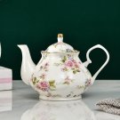 White 900ML_900ML European Bone China Teapot English Afternoon Tea Set Teapot High-Grade Porcelain C