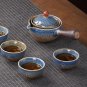 C_360 Degree Ceramic Teapot Handheld Teapot Exquisite Tea Set Side Handle Tea Kettle Teapot Ceramic