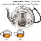 1000ML Pot Cup(2pcs)_Induction Cooker Heat Resistant Glass Teapot Electromagnetic Furnace Multifunct