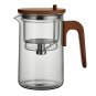 750ml_One Click Tea Separation Filtration Glass Teapots With Wood Handle Tea Water Separation Inner