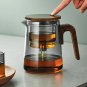 750ml_One Click Tea Separation Filtration Glass Teapots With Wood Handle Tea Water Separation Inner