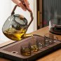 lucency 1L_GIANXI Glass Boiling Teapot Chinese Kung Fu Tea Set Kitchen Restaurant Bar Family Tea Set