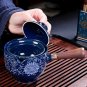A8_New Style Ceramic Glass Teapot Chinese Gongfu Tea Pot 360 Rotation Tea Maker Automatic Single Po
