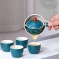H_Chinese Gong Fu Tea Set Portable 360 Rotation Teapot Ceramic Tea Maker Infuser Semi-Automatic Teaw