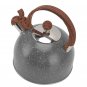 Beige_Whistling Tea Kettle 2.5L Capacity Stainless Steel Stovetop Teapot with Ergonomic Anti Scaldin