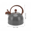 Gray_Whistling Tea Kettle 2.5L Capacity Stainless Steel Stovetop Teapot with Ergonomic Anti Scalding