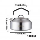 1L_New Camping Kettles For Boiling Water 304 Stainless Steel Water Pot Outdoor Gas Cassette Stove Te