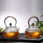 b_Glass Teapot High Temperature Resistant Tea Set Handmade Hammered Texture Flower Teapot With Handl