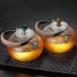 b_Glass Teapot High Temperature Resistant Tea Set Handmade Hammered Texture Flower Teapot With Handl
