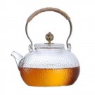 c_Glass Teapot High Temperature Resistant Tea Set Handmade Hammered Texture Flower Teapot With Handl