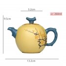 260ml_Handpainted Plum Blossom Dragon Egg Teapot Yixing Purple Clay Tea Pot Raw Ore Section Mud Filt