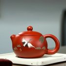 300ml_Chinese Yixing Teapot Raw Ore Puprle Clay Handmade Red Bamboo Zisha Kettle Capacity Teapot
