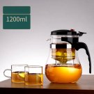 1200ML and cup x2_GIANXI 500ml/1800ml Large Capacity Glass Teapot One-button Filter Separation Teapo