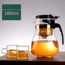 1800ML and cup x2_GIANXI 500ml/1800ml Large Capacity Glass Teapot One-button Filter Separation Teapo
