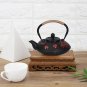 Black_0.9L Red Oriental Cherry Pattern Classic Cast Iron Teapot Kettle Tea Pot Drinkware Tool Iron T