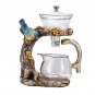 Multicolor_Tea Infuser Pot Resin Ornament Tea Kettle Semi Automatic Glass Teapot for New Year Office