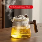 900ml_GIANXI Vertical Pattern Teapot Transparent High Borosilicate Glass Teapot Home Restaurant Tran