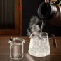 900ml and cup B_GIANXI Vertical Pattern Teapot Transparent High Borosilicate Glass Teapot Home Resta