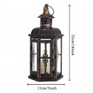 1PC black_Vintage Nordic Candle Holder Lanterns Candles Aesthetic Hanging Lantern Iron Lantern Black