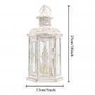 1PC white_Vintage Nordic Candle Holder Lanterns Candles Aesthetic Hanging Lantern Iron Lantern Black