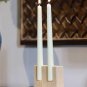 A_2 Holes Marble Candlestick Holder for Wedding Dinning Party Vintage Travertine Stone Taper Candle 