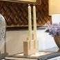 B_2 Holes Marble Candlestick Holder for Wedding Dinning Party Vintage Travertine Stone Taper Candle 