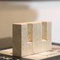 B_2 Holes Marble Candlestick Holder for Wedding Dinning Party Vintage Travertine Stone Taper Candle 