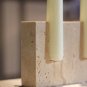 B_2 Holes Marble Candlestick Holder for Wedding Dinning Party Vintage Travertine Stone Taper Candle 